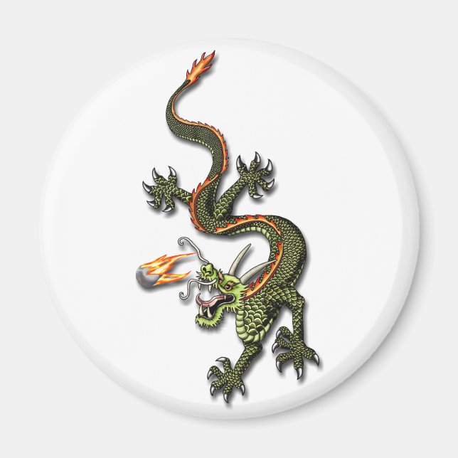 Drache mit Perle Magnet (Vorne)