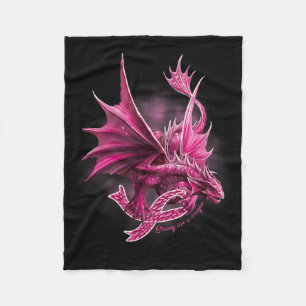 Drache mit Ribbon-Brustkrebs-Bewusstsein Fleecedecke