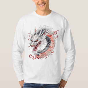 Drache mit rot-weißer Waage T-Shirt