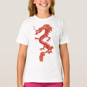 Drache mit roter Farbe T-Shirt