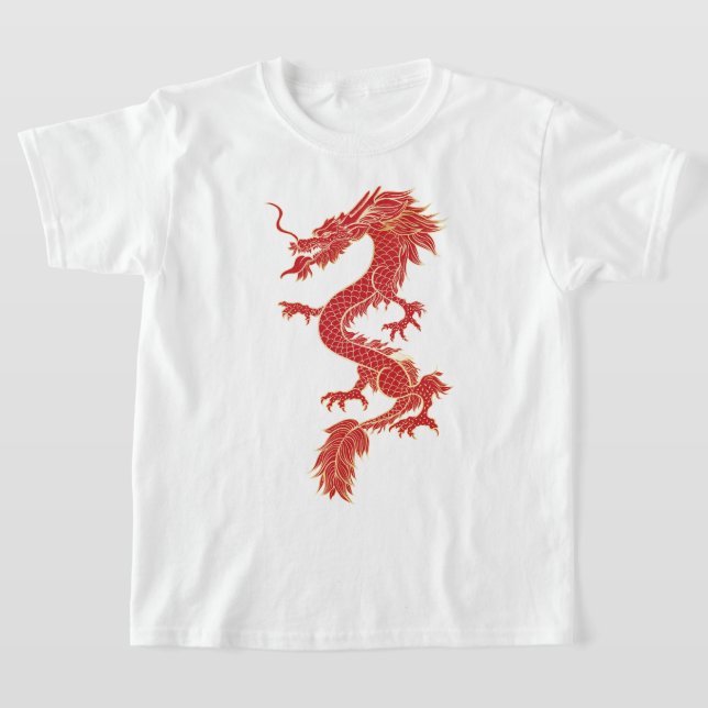Drache mit roter Farbe T-Shirt (Ablage )