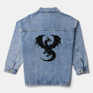 Drache mit schwarzer Farbe Jeansjacke
