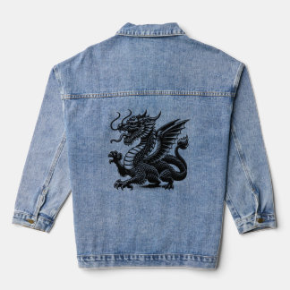 Drache mit schwarzer Farbe Jeansjacke