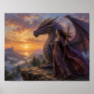 Drache mit seinem Meister Poster