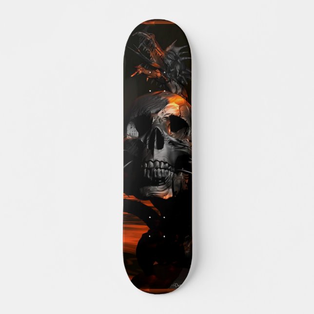 Drache mit Skull-Skateboard Skateboard (Vorne)