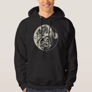 Drache mit Tiger Tattoo YIN und Yang Beast-Kampf Hoodie