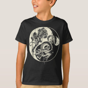 Drache mit Tiger Tattoo YIN und Yang Beast-Kampf T-Shirt