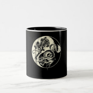 Drache mit Tiger Tattoo YIN und Yang Beast-Kampf Zweifarbige Tasse