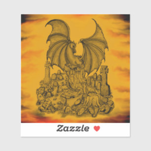 Drache mit Zombie Aufkleber
