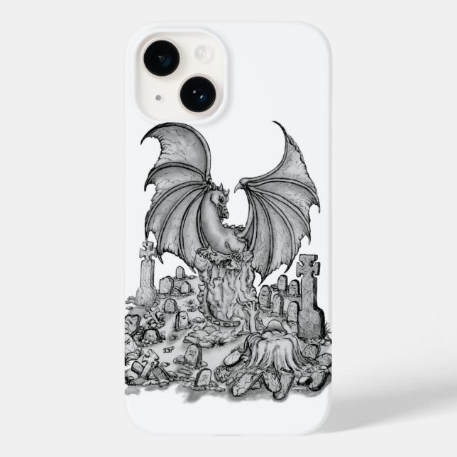 Drache mit Zombie Case-Mate iPhone Hülle (Rückseite)