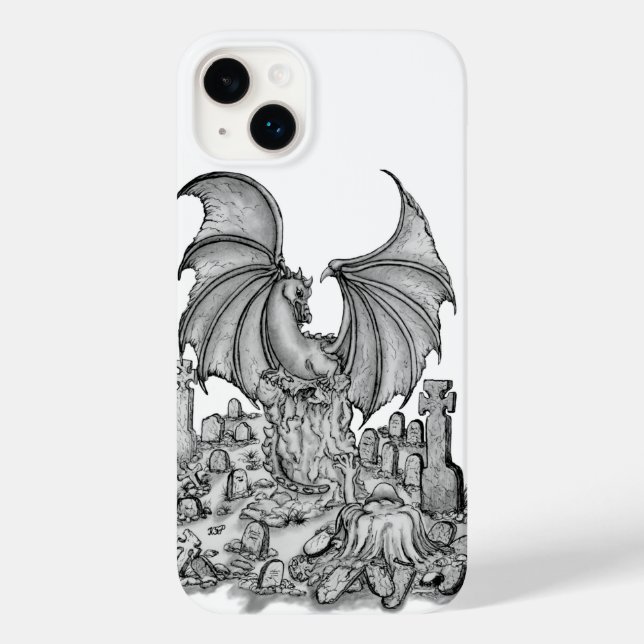 Drache mit Zombie Case-Mate iPhone Hülle (Rückseite)