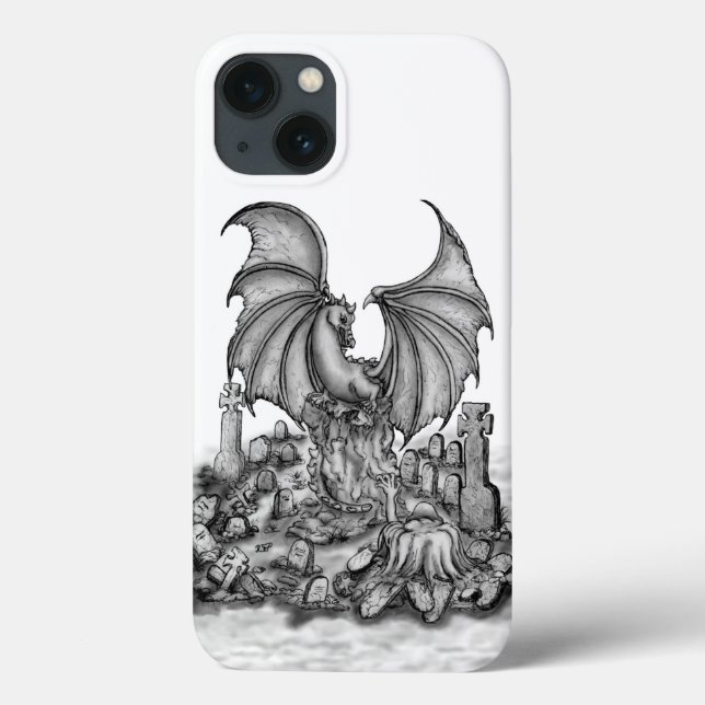 Drache mit Zombie Case-Mate iPhone Hülle (Rückseite)