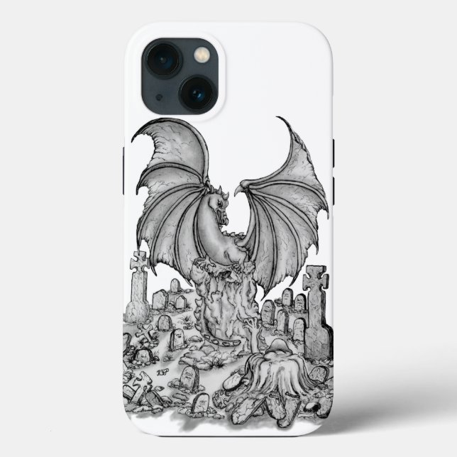 Drache mit Zombie Case-Mate iPhone Hülle (Rückseite)
