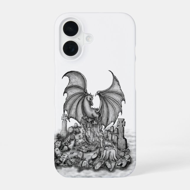 Drache mit Zombie iPhone 16 Hülle (Rückseite)