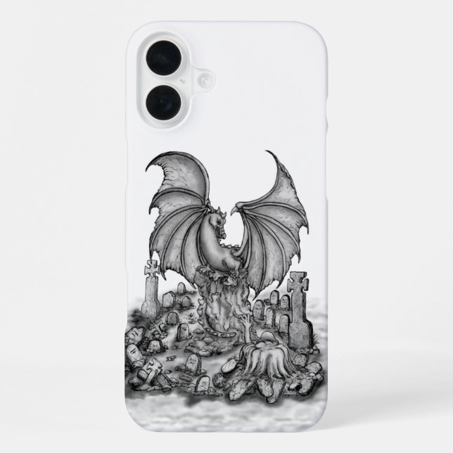 Drache mit Zombie iPhone Hülle (Rückseite)