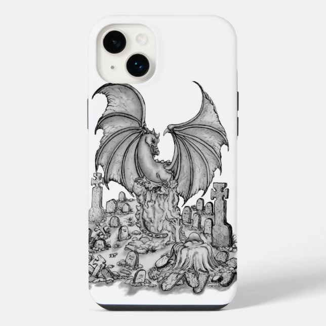 Drache mit Zombie iPhone Hülle (Rückseite)