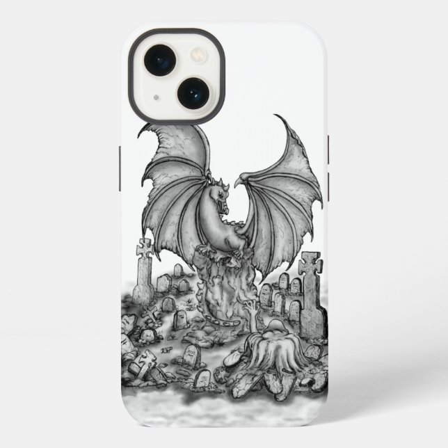 Drache mit Zombie iPhone Hülle (Rückseite)