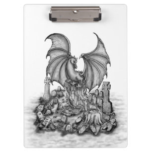 Drache mit Zombie Klemmbrett