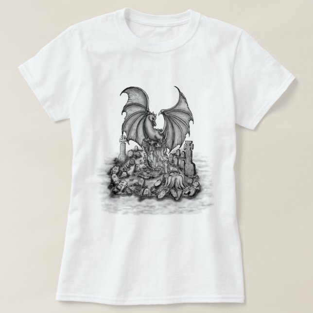 Drache mit Zombie T-Shirt (Design vorne)