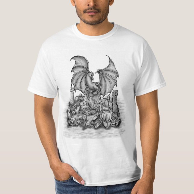 Drache mit Zombie T-Shirt (Vorderseite)