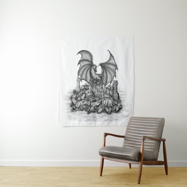 Drache mit Zombie Wandteppich (Beispiel)