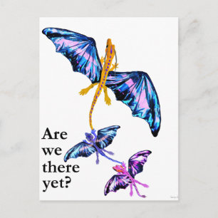 Drache mit zwei Kindern Postkarte