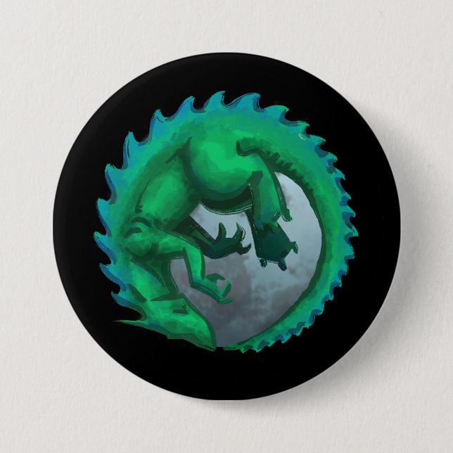 Drache Mond Knopf Button (Vorderseite)