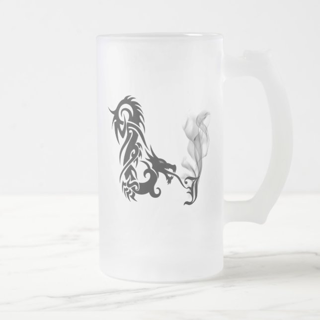 Drache-Monogramm J Mattglas Bierglas (Rechts)