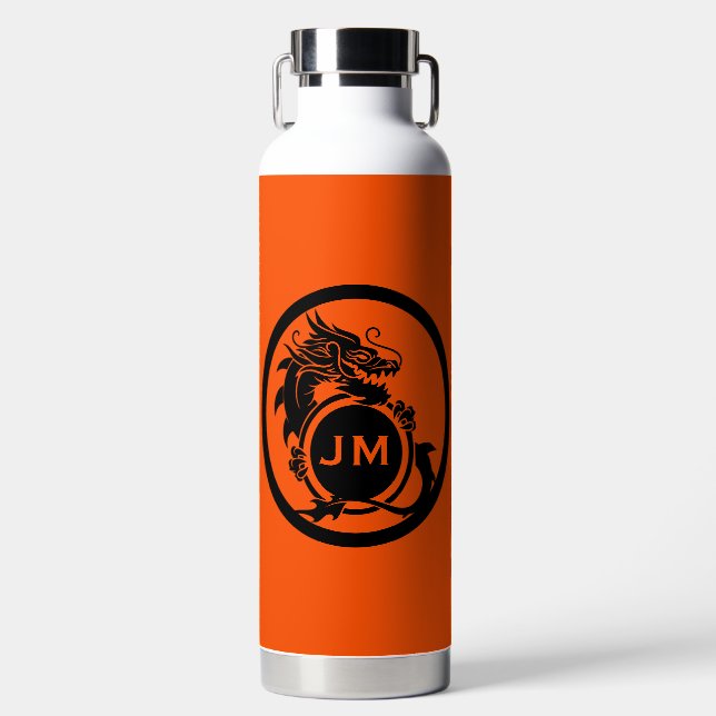 Drache Novelty Golfer Anfangsbuchstabe Geschenk Trinkflasche (Vorderseite)