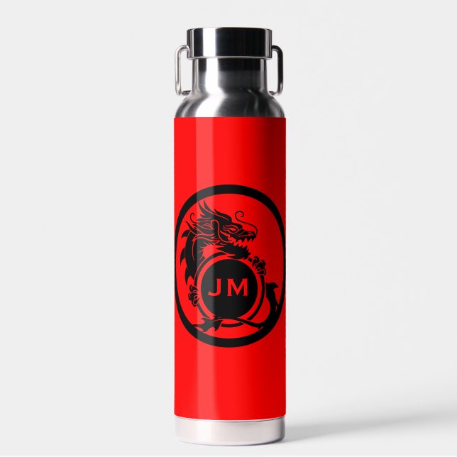 Drache Novelty Golfer Anfangsbuchstabe Geschenk Trinkflasche (Vorne)