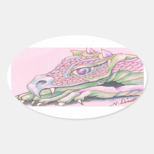 Drache Ovaler Aufkleber