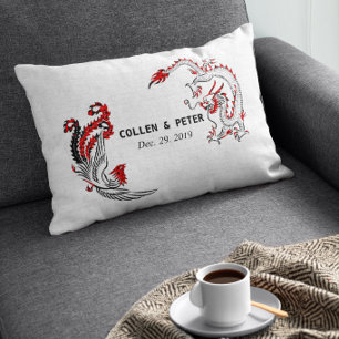 Drache-Phoenix Chinesisches Hochzeitsgeschenk Pers Lendenkissen
