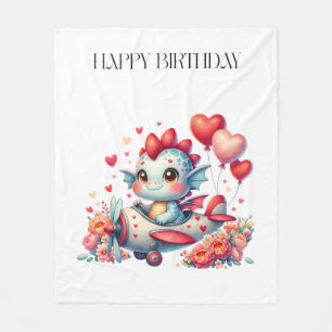 Drache Pilot Geburtstag Fleecedecke