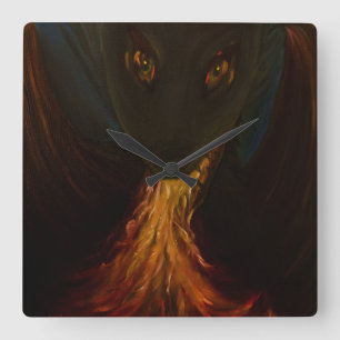 Drache Quadratische Wanduhr