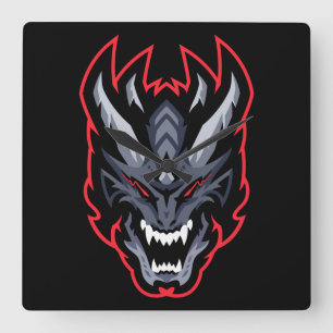 Drache Quadratische Wanduhr