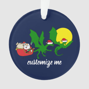 Drache-Ren, das Sankt-Pferdeschlitten-Weihnachten Ornament