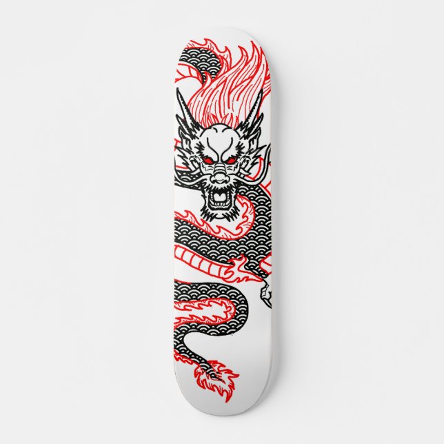 Drache: Roter Punkt Skateboard (Vorne)