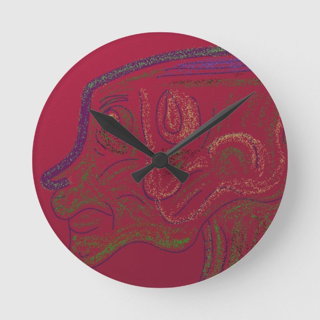 Drache  runde wanduhr (Vorderseite)