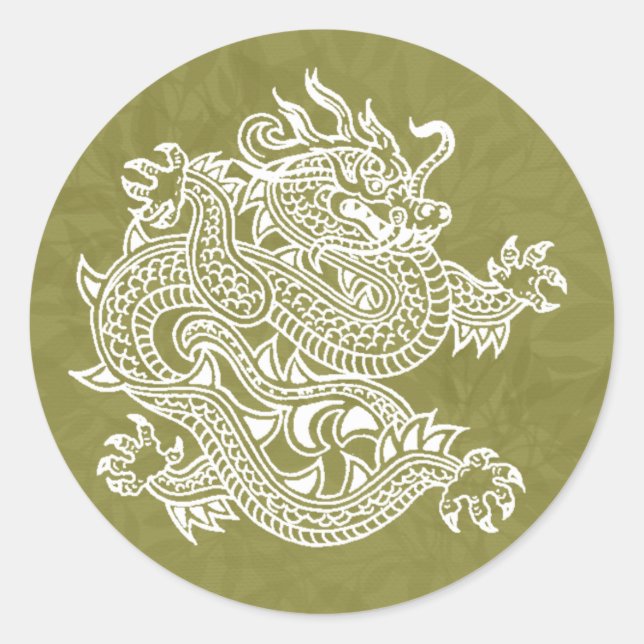 Drache Runder Aufkleber (Vorderseite)