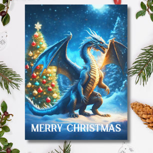Drache sagt Frohe Weihnachten