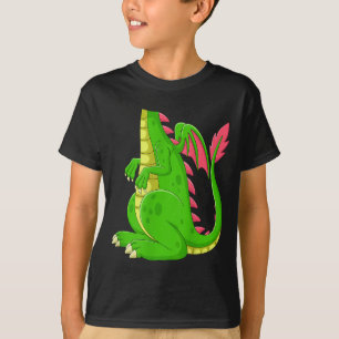 Drache-Shirt Erwachsene Männer Frauen Kinder Grüne T-Shirt