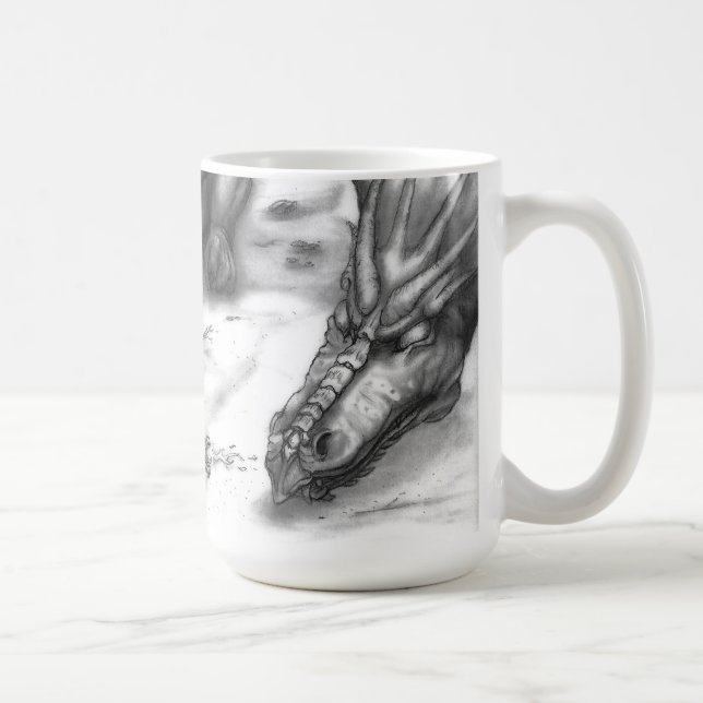 Drache-Skizze-Kaffee-Tasse Kaffeetasse (Rechts)