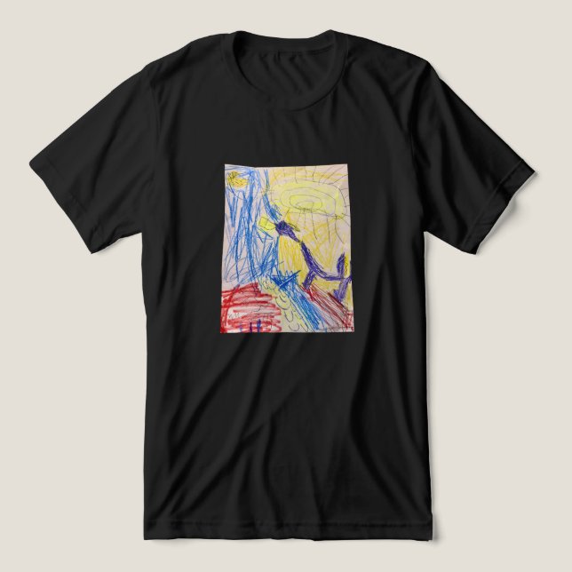 Drache Sonnen T-Shirt Tri-Blend Shirt (Design Vorderseite)
