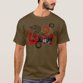 Drache-Stadt-Grafik-T-Shirt T-Shirt