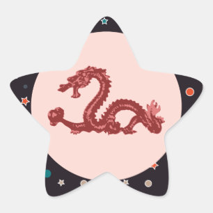 Drache Stern-Aufkleber