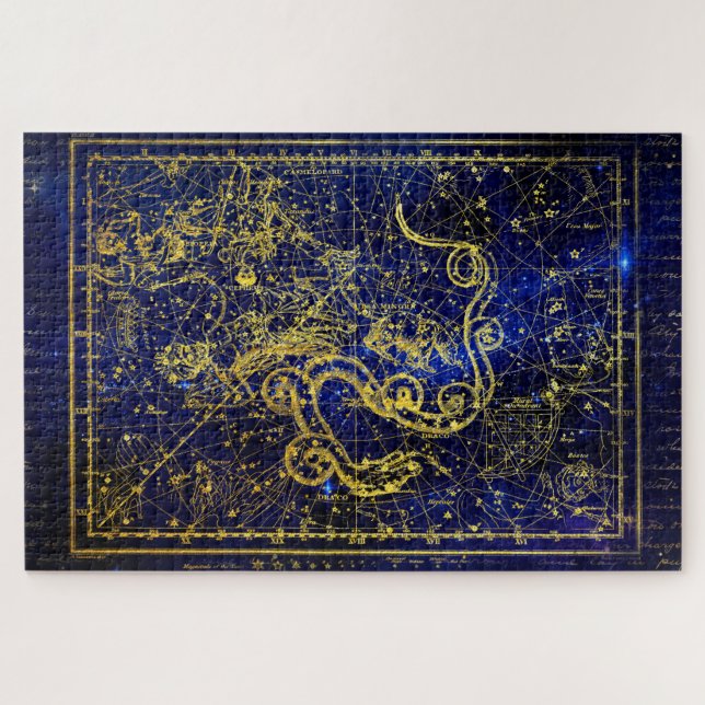 Drache Sternbild Rätsel Puzzle (Horizontal)