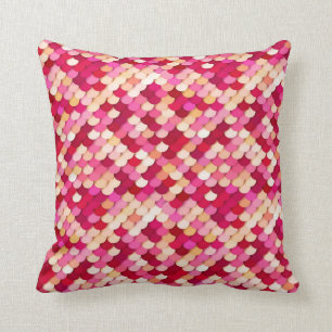 "Drache stuft" - Magenta, Pink und Pfirsich ein Kissen