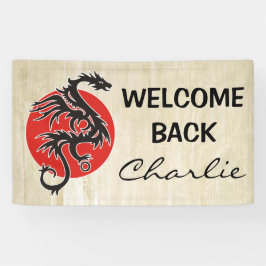 Drache Sun - schwarzes rotes Weiß + Ihre Ideen Banner