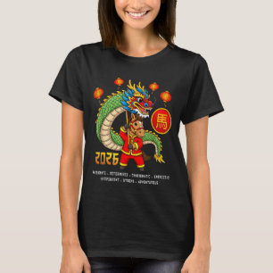 Drache Tanz Jahr des Pferdes Chinesisches Neujahr T-Shirt