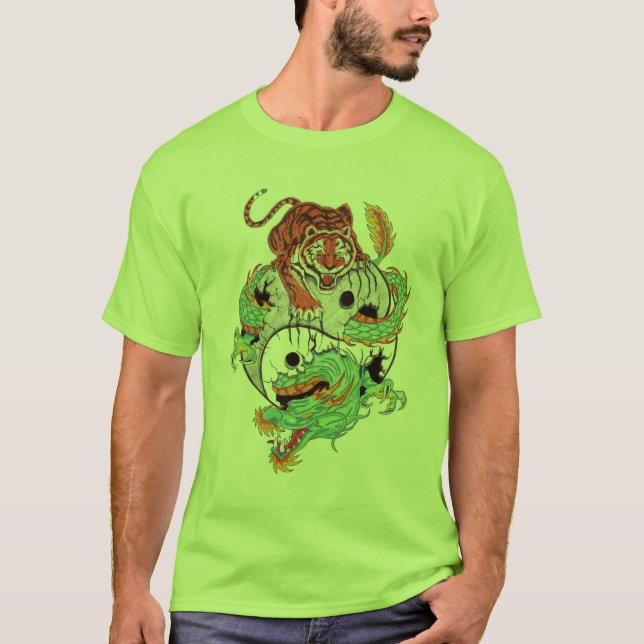 Drache-Tigerkampf T-Shirt (Vorderseite)